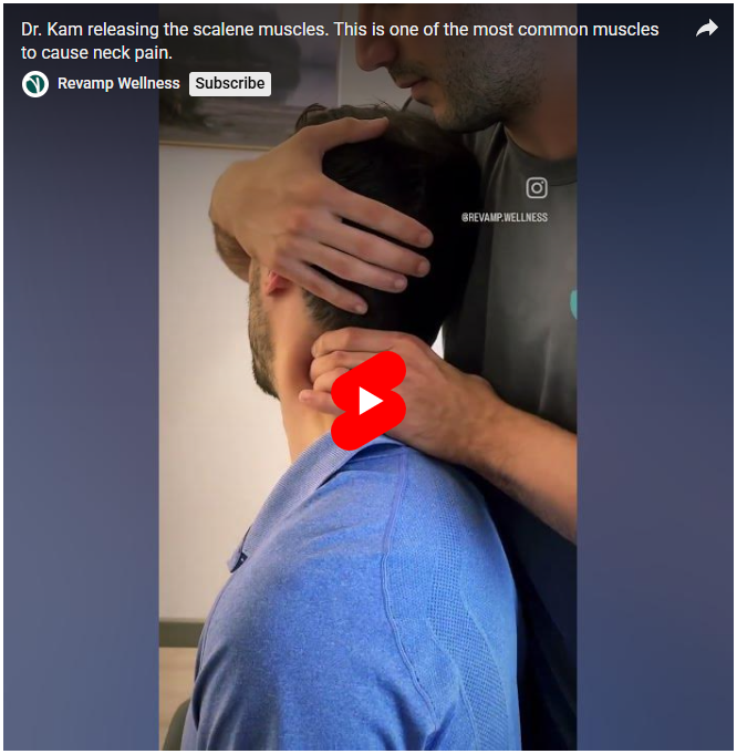 Dr. Kam releasing the scalene muscles. This is one of the most common muscles to cause neck pain